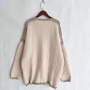 Women's casual oversized knit cardigan sweater long sleeve solid color winter outerwear