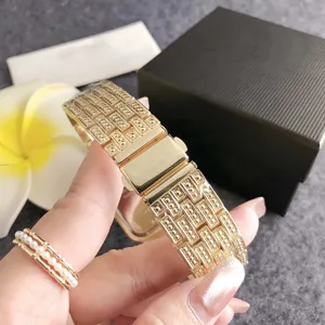Goldener Edelstahl Uhrenarmband Luxus Vintage Ersatz Metallarmband für Damen