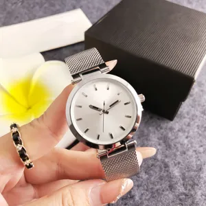 Γυναικείο Ρολόι Quartz Minimalist Λουράκι από Ανοξείδωτο Ατσάλι Mesh Elegant Casual Ρολόι Χεριού Δώρο Μόδας