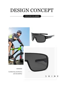 Occhiali da sole sportivi grandi per ciclismo all'aperto, protezione UV e stile alla moda.