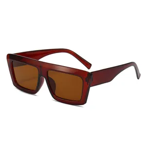 Retro Mode quadratische Sonnenbrille fuer Damen und Herren, grosse dicke Rahmen Brille.