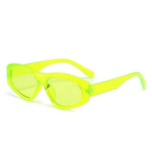 Modische neongrüne transparente ovale Sonnenbrille für Damen und Herren Sommer Outdoor UV