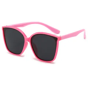 Occhiali da Sole Quadrati alla Moda per Bambini in PC TR90 Montatura Completa Colori a Contrasto Occhiali Polarizzati Carini da Sole