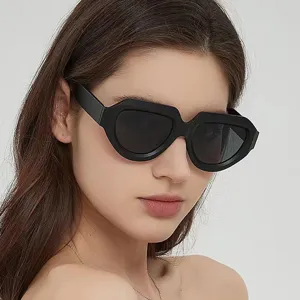 Fashion Irregular Thick Frame Sunglasses For Men Women UV400 Outdoor Driving Beach Travel Eyewear PC AC Material Goggles