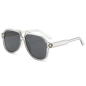 Trendige transparente Oversize Sonnenbrille für Damen und Herren, stylischer UV-Sonnenschutz.