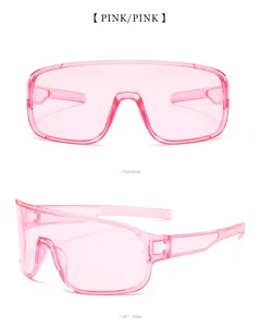 Occhiali da sole sportivi rosa oversize per ciclismo all'aperto escursionismo e moda.