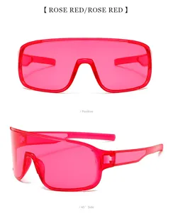 Occhiali da sole maschera rosa rossa, grande montatura sport ciclismo outdoor per adulti.