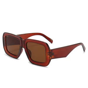 Große quadratische Sonnenbrille für Damen, dicker Rahmen UV-Schutz Brille für den Sommer Streetstyle.