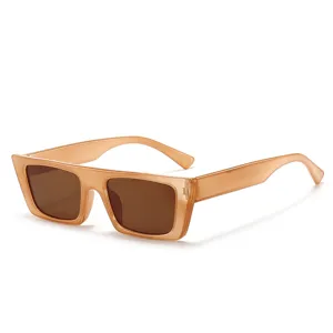 Retro quadratische Sonnenbrille für Damen und Herren, trendiger transparenter Rahmen UV400.