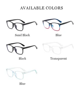 Detailed view showcasing multiple color options of stylish anti-blue light frames.