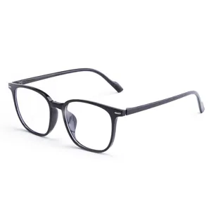 Occhiali da vista quadrati neri classici anti luce blu eleganti e casual per uso quotidiano