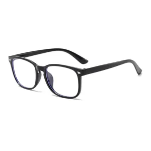 Classic black frame blue light blocking glasses stylish square optical eyewear for daily wear