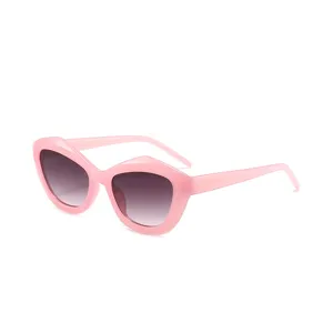 Rosa unregelmässige Cat-Eye-Sonnenbrille für Damen, Vintage Mode UV400 Sonnenschutz Brille.