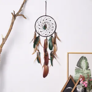 Handmade feather dream catcher wall hanging decor for home bedroom living room forest style