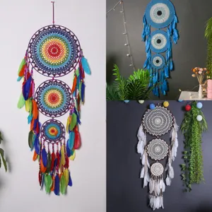 Bohemian Handmade Feather Dream Catcher Wall Hanging Decor Large Tapestry Ornament For Living Room Bedroom Home Decoration
