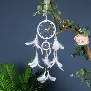 Blanco Pluma Atrapasueños Decoración Colgante de Pared Nórdico Resina Hecho a Mano Atrapasueños Para Dormitorio Decoración del Hogar