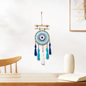 Handmade cotton rope wooden stick tassel dream catcher wall hanging for room home decor