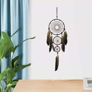 Indian Style Dream Catcher Wall Hanging Iron Ring Feather Handmade Wall Decor Ornament For Living Room Bedroom