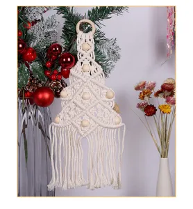 Handgefertigte Makramee Baum Weihnachtsbaum Wandbehang Baumwollseil Wanddekoration Geschenk