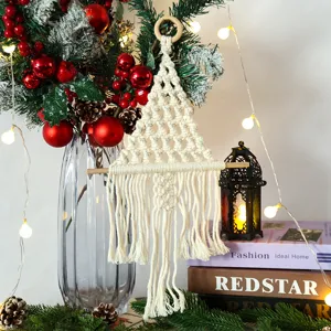 Handgemachte Gewebte Weihnachtsbaum Wandteppich Baumwollseil Wandbehang Böhmische Wohnkultur Feiertag Party Geschenk