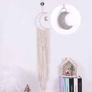 Handmade macrame moon dream catcher wall hanging bohemian home decor birthday gift