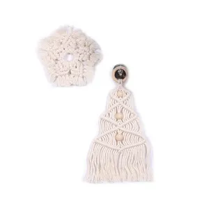 Handgefertigt Makramee Weihnachtsbaum Wandbehang Baumwolle Seil Party Heim Dekor Set.