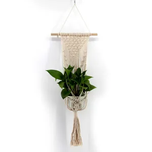 Suspension de Plante en Macrame Boheme Decoration Murale Pot de Fleur Interieur