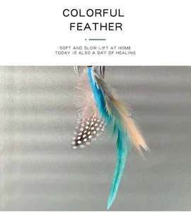 Nahaufnahme des bunten Feder Traumfängers, weiche Textur und detailreiches Design.
