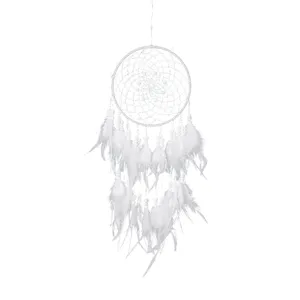 Witte veren dromenvanger wandophanging moderne huisdecoratie ornament voor slaapkamer