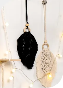 Handgemachte Makramee Blatt Wandbehang, Baumwolle Boho Deko für Schlafzimmer Bett.
