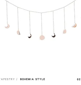 Metall Mondphase Wandbehang Girlande Boho Dekoration für Schlafzimmer ästhetisches Design