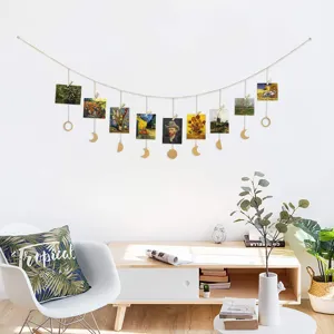 Wandbehang aus Eisen mit Mondphasen als Fotoanzeige Clip für Schlafzimmer und Wohnkultur