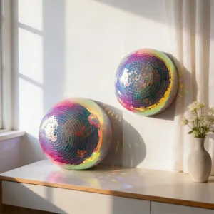Boule Disco Iridescente Demi-Sphère Boule Disco Miroir Sphère Mosaïque Réfléchissante pour Mariage Scène Fête Décoration Intérieure