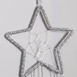 Silver glitter star dreamcatcher wall hanging bedroom home decor aesthetic ornament gift