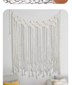 Tapices de pared tejidos de algodón bohemio para decoración estética de dormitorio salón.