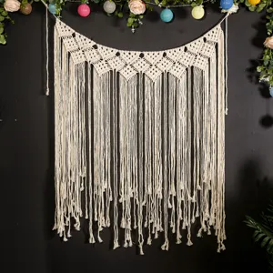 Tapiz Tejido Bohemio Hilo de Algodón Colgante de Pared Tapiz de Flecos Hecho a Mano Para Sala de Estar Dormitorio Decoración del Hogar