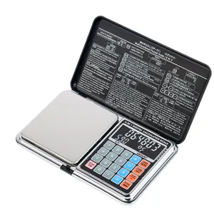 Multifunctionele 6 in 1 digitale zakweegschaal met rekenmachine en roestvrij staal.