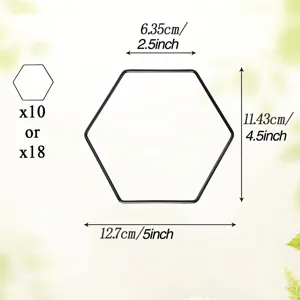 Hexagonal plant climbing frame metal trellis detail dimensions, 10 or 18 pcs set support.