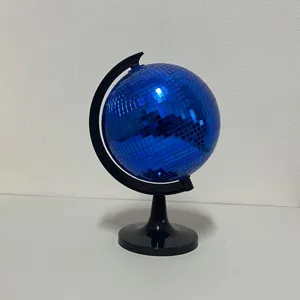 Globo de bola disco azul decoracion de escritorio esfera espejo reflectante