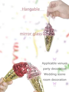 Ornamento sospeso gelato palla disco vetro specchio festa matrimonio decorazione