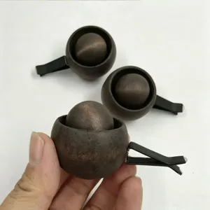 Black walnut wood car air freshener solid wood round aroma diffuser vent clip holder detail