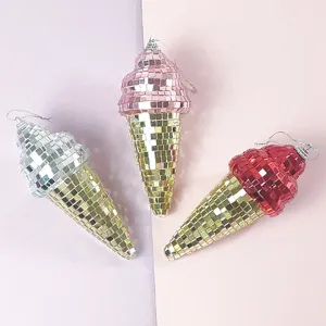 Decorazione sospesa gelato palla disco, specchio scintillante per feste set da 3