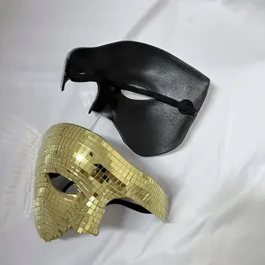 Disco ball half face mask reflective mirror party mask for halloween festival event performance.