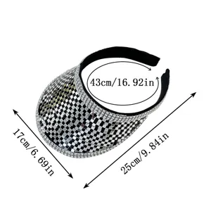 Disco mirror sun visor hat reflective empty top cap party summer outdoor beach sun hat women