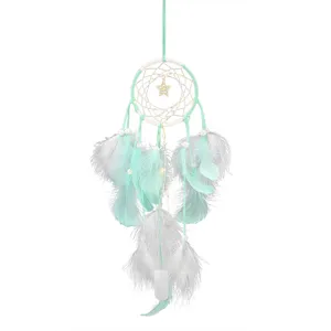 Créative LED Guirlande Lumineuse Attrape-Rêves Mural Plume Carillon Éolien Maison Décoration De Chambre Boho Attrape-Rêves Pendentif