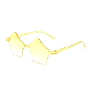 Kinder rahmenlose Stern Sonnenbrille bonbonfarbene modische Sommer Brille fuer Kinder