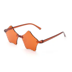 Kinder rahmenlose Fünfeck Sonnenbrille Bonbonfarben stylische Brille für Jungen Mädchen