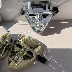 Disco ball mirror mask mosaic full face mask for Halloween party festival decoration shiny props