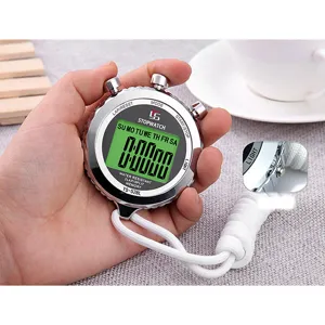 Chronomètre numérique avec cordon, chronographe sportif électronique portable pour entraînement.