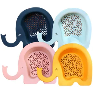 Panier d'égouttoir d'évier éléphant en plastique multifonctionnel filtre à résidus d'ordures.